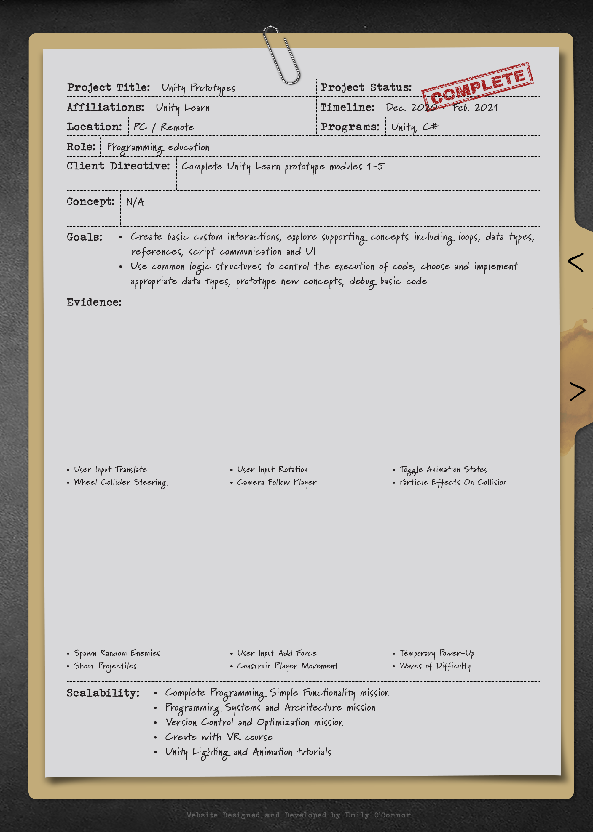 XR Project Background Unity Prototypes